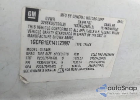 2004 Chevrolet Express из США, поврежденный, VIN 1GCFG15X141123887